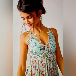 Free people printed patterned adella dress NWT